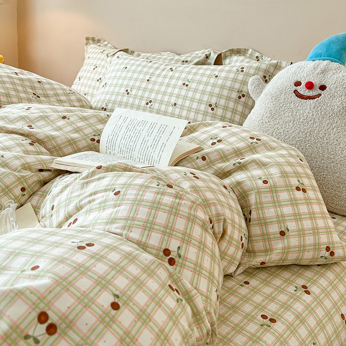 91家纺网 家纺一手货源 找家纺 名优家纺 2025新款全棉纯棉13070韩版小清新系列被套单件--单被套 酸甜樱桃