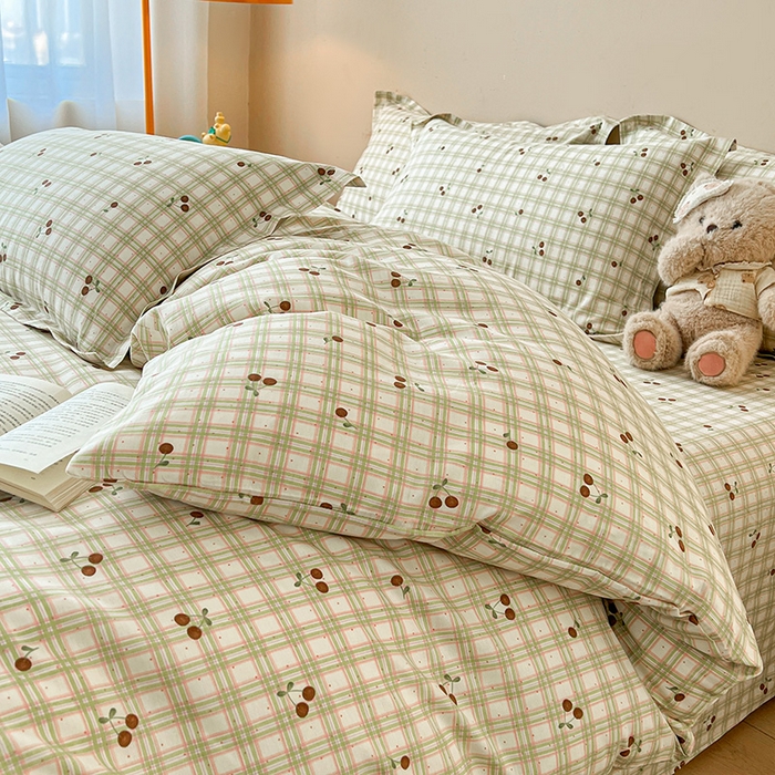 91家纺网 家纺一手货源 找家纺 名优家纺 2025新款全棉纯棉13070韩版小清新系列被套单件--单被套 酸甜樱桃