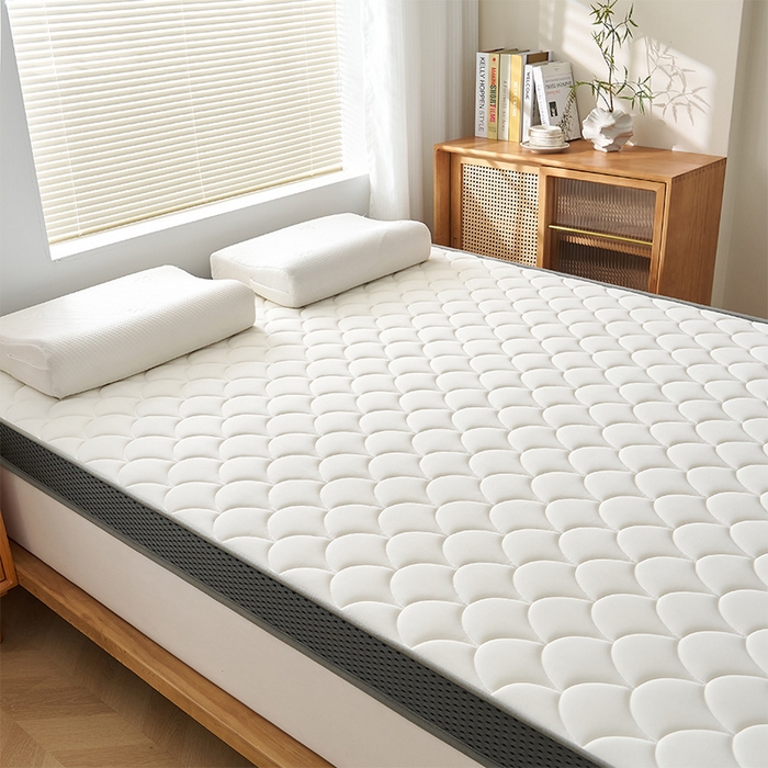 91家纺网 家纺一手货源 找家纺 锦丝钰床垫 2025春夏新款乳胶记忆棉床垫-大床 立体-月光白