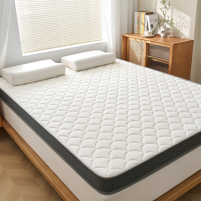 91家纺网 家纺一手货源 找家纺 锦丝钰床垫 2025春夏新款乳胶记忆棉床垫-大床 立体-月光白