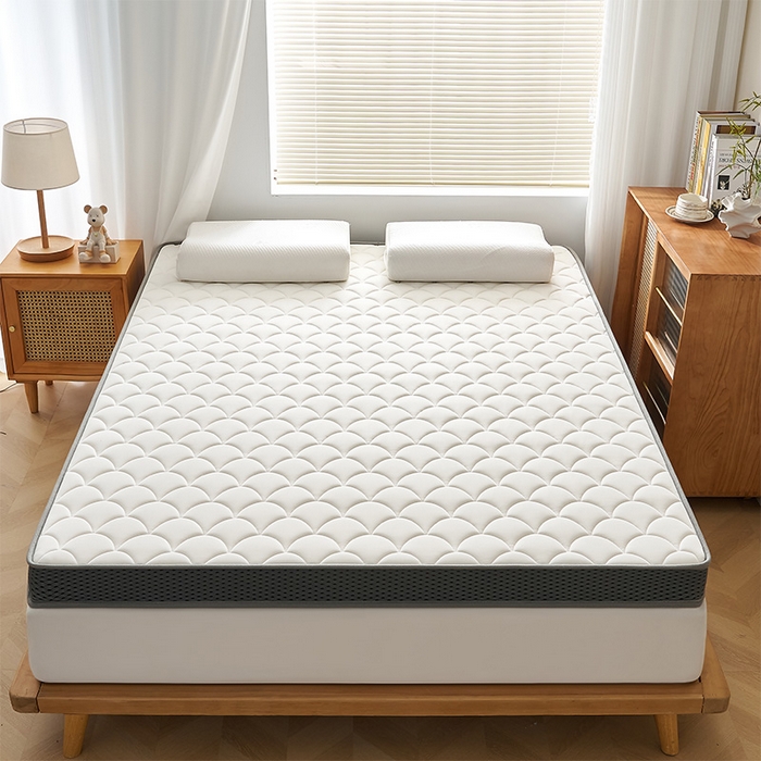 91家纺网 家纺一手货源 找家纺 锦丝钰床垫 2025春夏新款乳胶记忆棉床垫-大床 立体-月光白