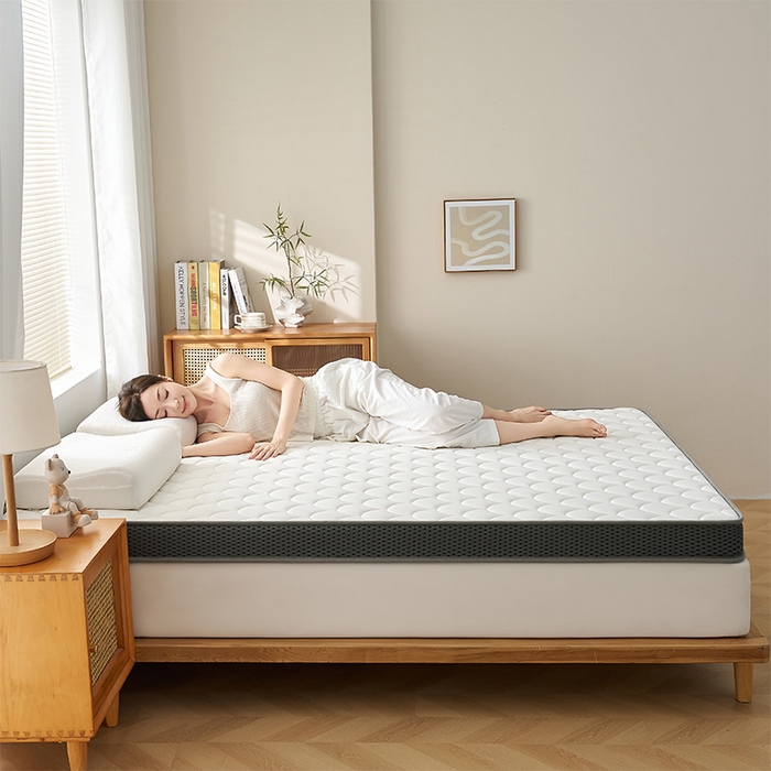 91家纺网 家纺一手货源 找家纺 锦丝钰床垫 2025春夏新款乳胶记忆棉床垫-大床 立体-月光白