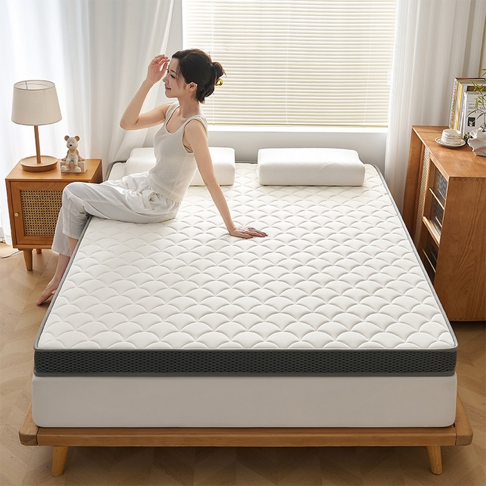 91家纺网 家纺一手货源 找家纺 锦丝钰床垫 2025春夏新款乳胶记忆棉床垫-大床 立体-月光白