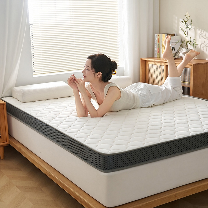 91家纺网 家纺一手货源 找家纺 锦丝钰床垫 2025春夏新款乳胶记忆棉床垫-大床 立体-月光白