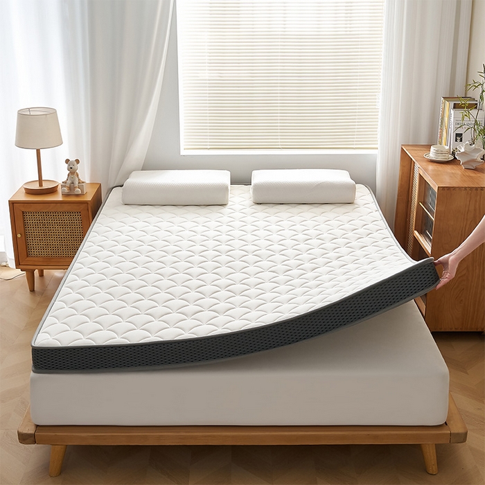 91家纺网 家纺一手货源 找家纺 锦丝钰床垫 2025春夏新款乳胶记忆棉床垫-大床 立体-月光白