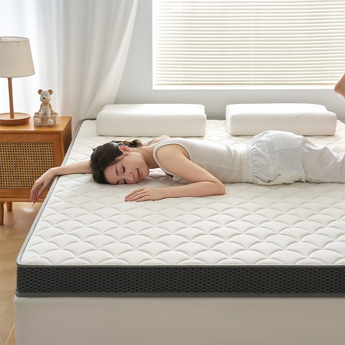 91家纺网 家纺一手货源 找家纺 锦丝钰床垫 2025春夏新款乳胶记忆棉床垫-大床 立体-月光白