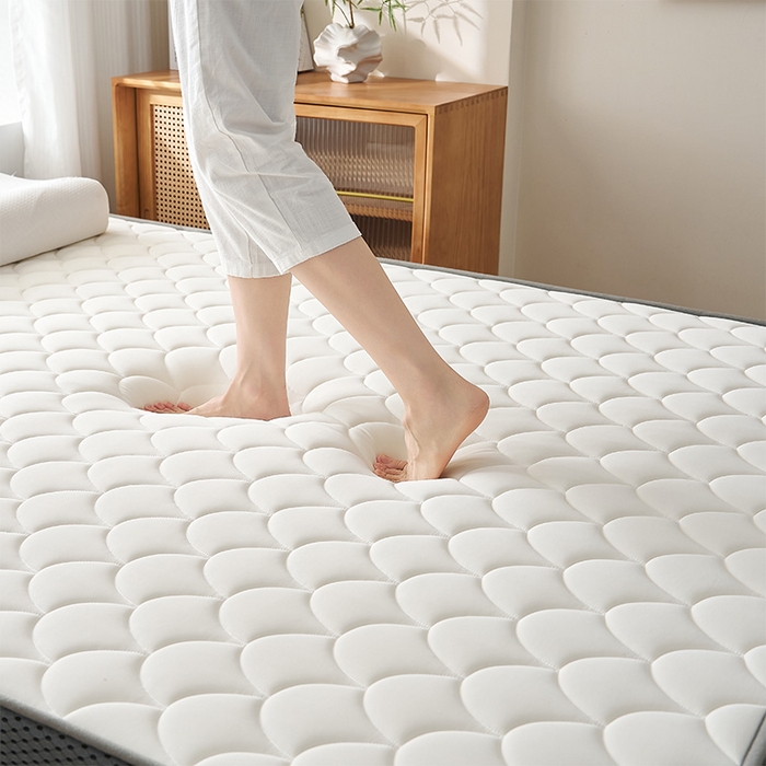 91家纺网 家纺一手货源 找家纺 锦丝钰床垫 2025春夏新款乳胶记忆棉床垫-大床 立体-月光白