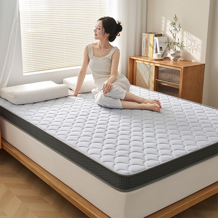 91家纺网 家纺一手货源 找家纺 锦丝钰床垫 2025春夏新款乳胶记忆棉床垫-大床 立体-月光灰