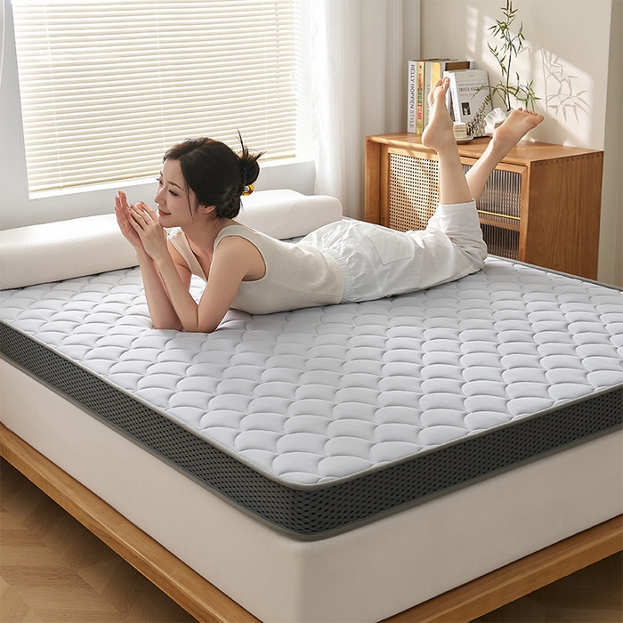 91家纺网 家纺一手货源 找家纺 锦丝钰床垫 2025春夏新款乳胶记忆棉床垫-大床 立体-月光灰