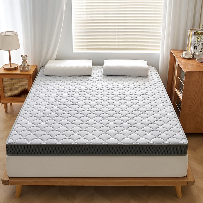 91家纺网 家纺一手货源 找家纺 锦丝钰床垫 2025春夏新款乳胶记忆棉床垫-大床 立体-月光灰