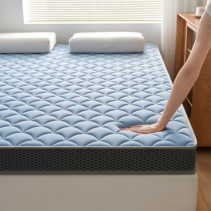 91家纺网 家纺一手货源 找家纺 锦丝钰床垫 2025春夏新款乳胶记忆棉床垫-大床 立体-月光蓝