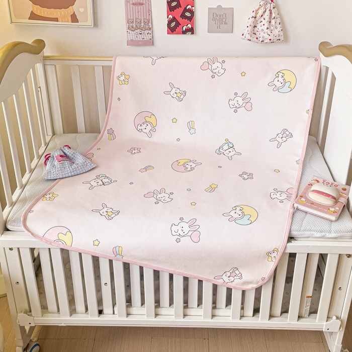 91家纺网 家纺一手货源 找家纺 富馨莱 2025年新款隔尿垫婴儿老人防水垫 星星小兔