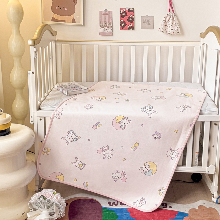 91家纺网 家纺一手货源 找家纺 富馨莱 2025年新款隔尿垫婴儿老人防水垫 星星小兔