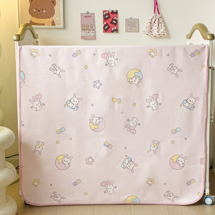 91家纺网 家纺一手货源 找家纺 富馨莱 2025年新款隔尿垫婴儿老人防水垫 星星小兔