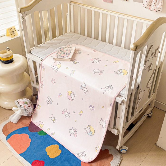 91家纺网 家纺一手货源 找家纺 富馨莱 2025年新款隔尿垫婴儿老人防水垫 星星小兔