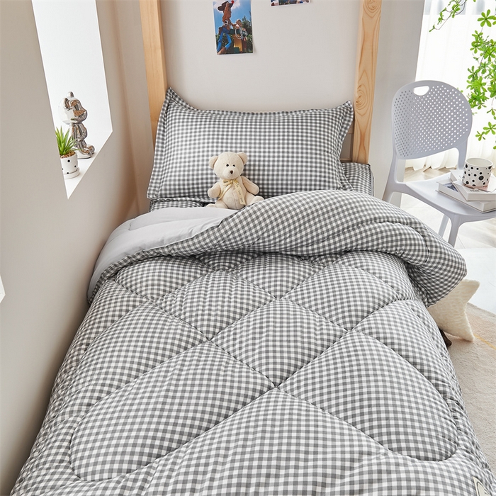 默忆 2025新款水洗棉新疆棉花被子被芯 灰格 被子