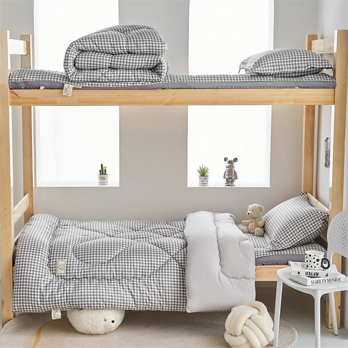 91家纺网 家纺一手货源 找家纺 默忆 2025新款水洗棉新疆棉花被子被芯 灰格 被子