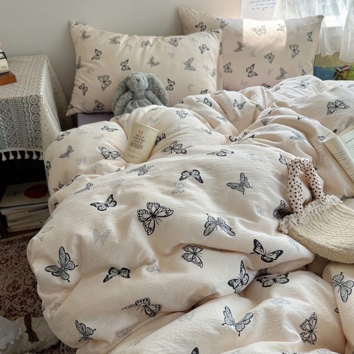 （总）红嘴企鹅 2025新款水洗棉四件套