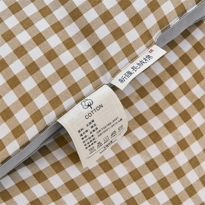 91家纺网 家纺一手货源 找家纺 默忆 2025新款水洗棉棉花被被子被芯冬被学生宿舍被子 咖格