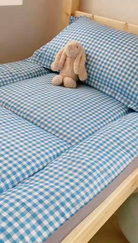 91家纺网 家纺一手货源 找家纺 默忆 2025新款水洗棉棉花被被子被芯冬被学生宿舍被子 兰格