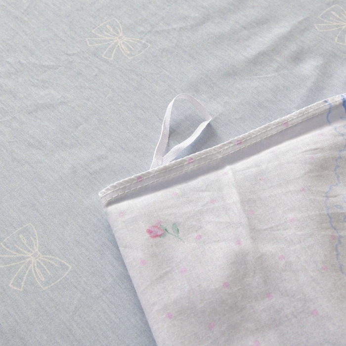 91家纺网 家纺一手货源 找家纺 宇彬家纺 2026直播新款13070全棉纯棉印花床单床笠款四件套和单被套喷气清新简约（缩水足可定做） 粉蓝心韵