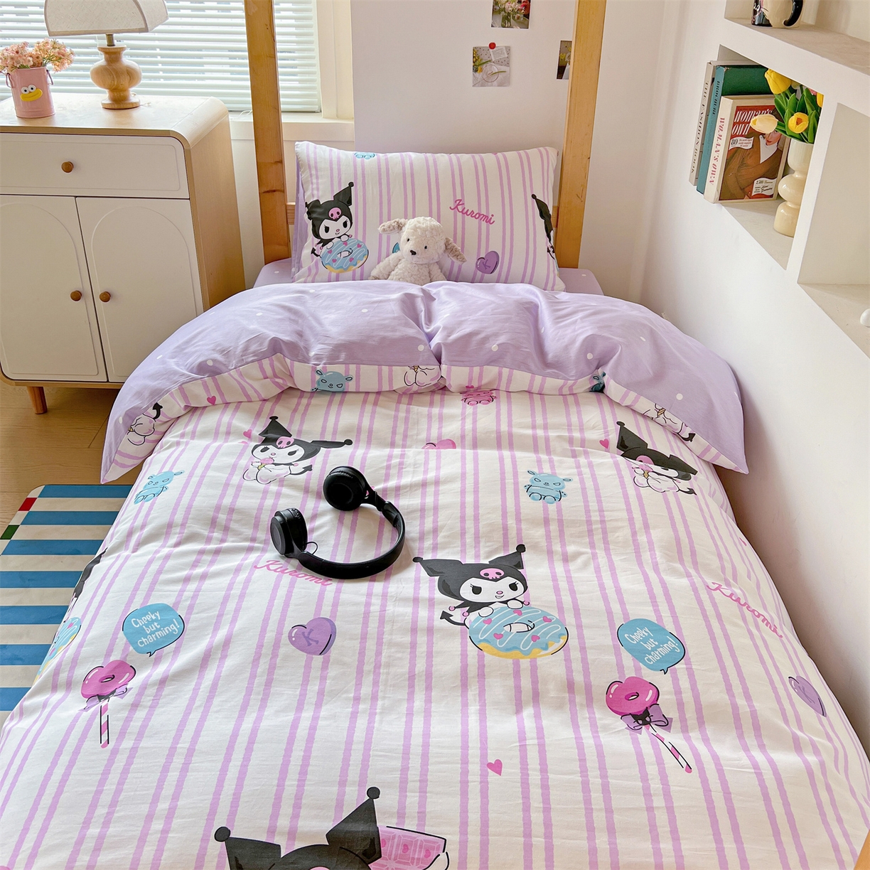 91家纺网 家纺一手货源 找家纺 名兮家居 2025-全棉纯棉13372经典奥特曼-三丽鸥学生床多件套【含防伪标】 棒棒糖