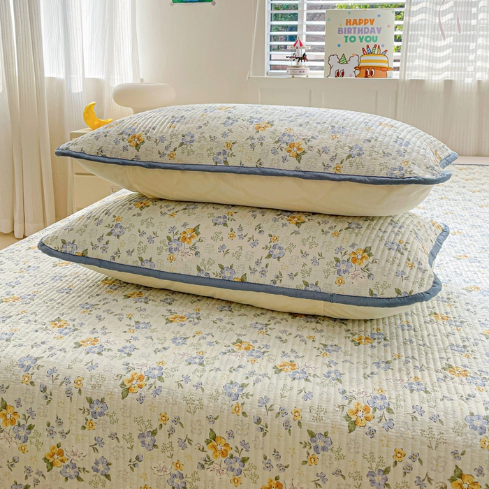 91家纺网 家纺一手货源 找家纺 富馨莱 2025春夏新款纯棉夹棉单床盖床盖单件薄床垫 艾莎