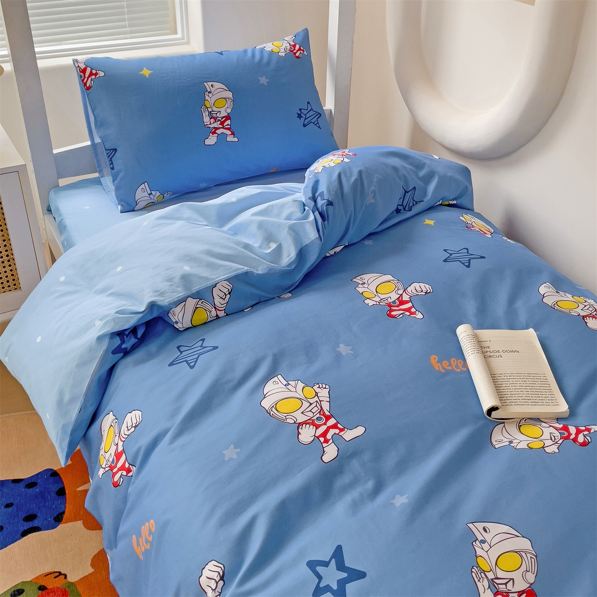 91家纺网 家纺一手货源 找家纺 （总）名兮家居 2025-全棉纯棉13372经典奥特曼-三丽鸥学生床多件套【含防伪标】