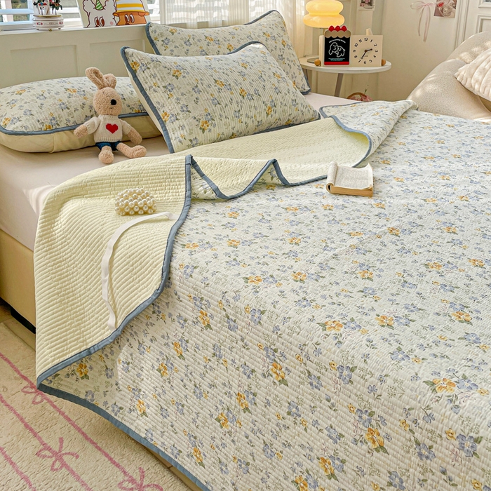 91家纺网 家纺一手货源 找家纺 富馨莱 2025春夏新款纯棉夹棉单床盖床盖单件薄床垫 艾莎