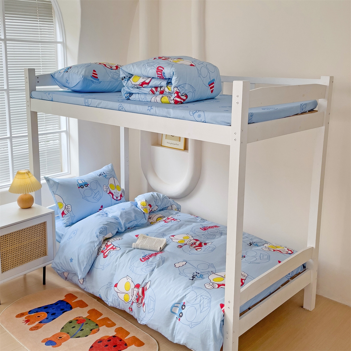 91家纺网 家纺一手货源 找家纺 名兮家居 2025-全棉纯棉13372经典奥特曼-三丽鸥学生床多件套【含防伪标】 奥特兄弟