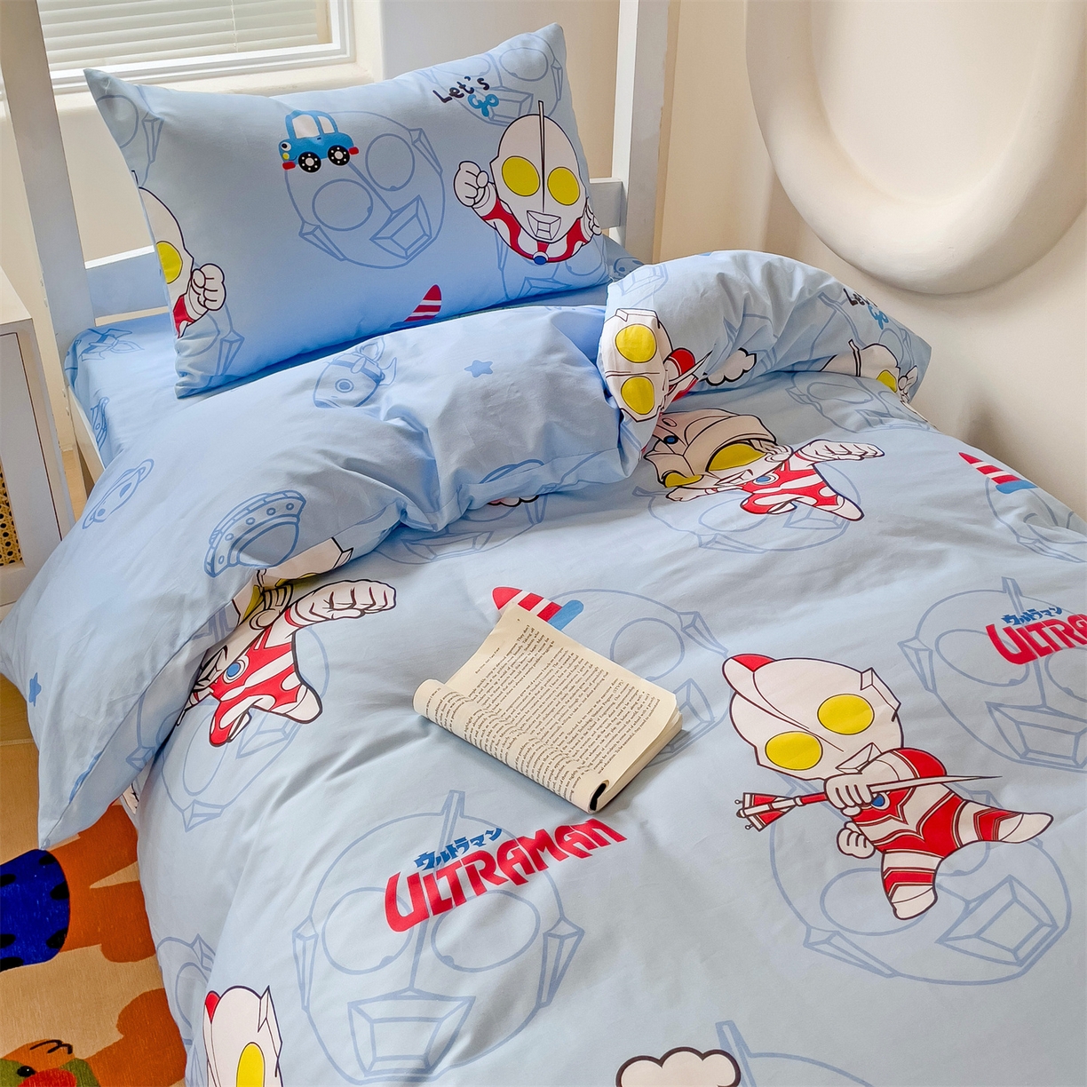 91家纺网 家纺一手货源 找家纺 名兮家居 2025-全棉纯棉13372经典奥特曼-三丽鸥学生床多件套【含防伪标】 奥特兄弟