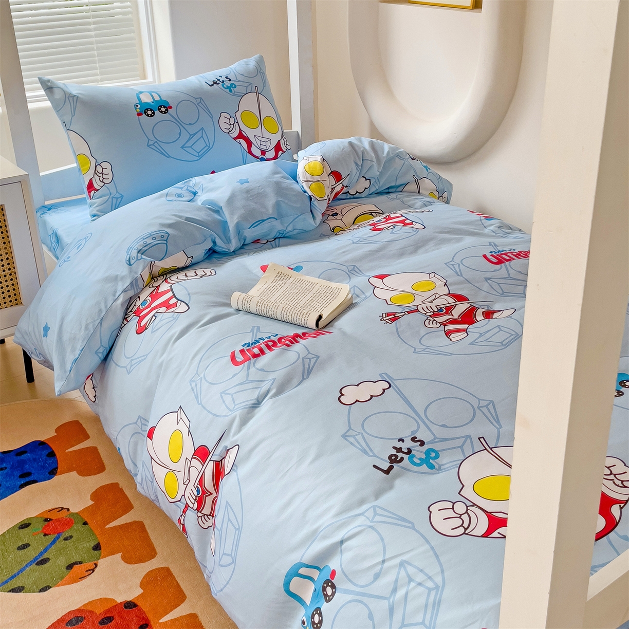 91家纺网 家纺一手货源 找家纺 名兮家居 2025-全棉纯棉13372经典奥特曼-三丽鸥学生床多件套【含防伪标】 奥特兄弟