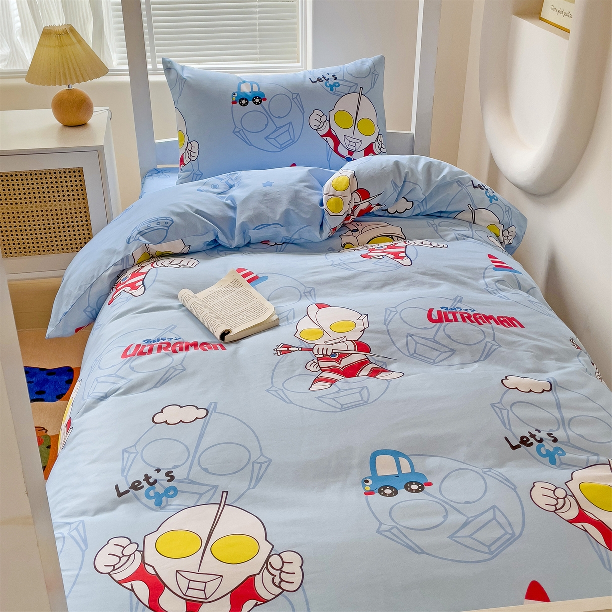 91家纺网 家纺一手货源 找家纺 名兮家居 2025-全棉纯棉13372经典奥特曼-三丽鸥学生床多件套【含防伪标】 奥特兄弟