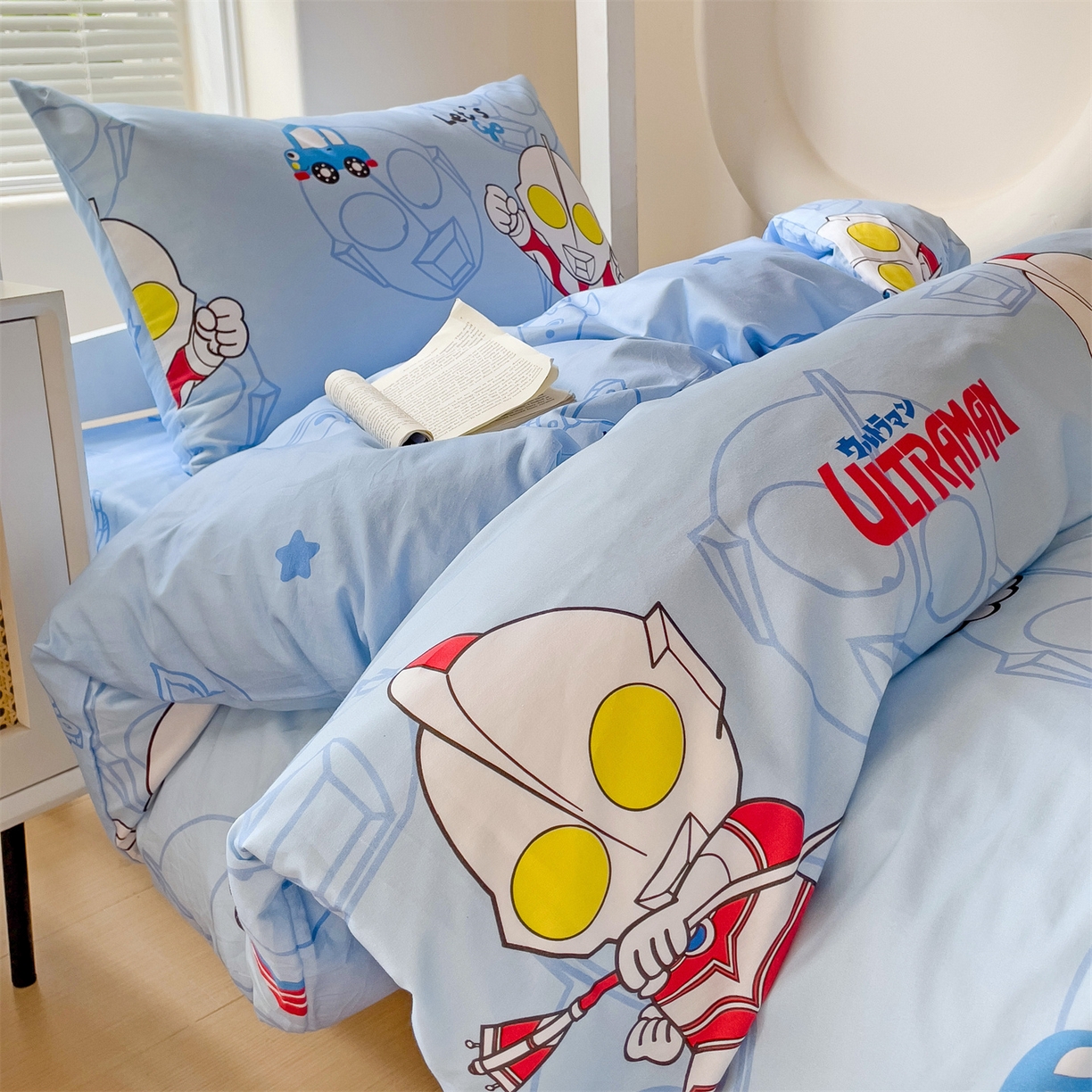 91家纺网 家纺一手货源 找家纺 名兮家居 2025-全棉纯棉13372经典奥特曼-三丽鸥学生床多件套【含防伪标】 奥特兄弟