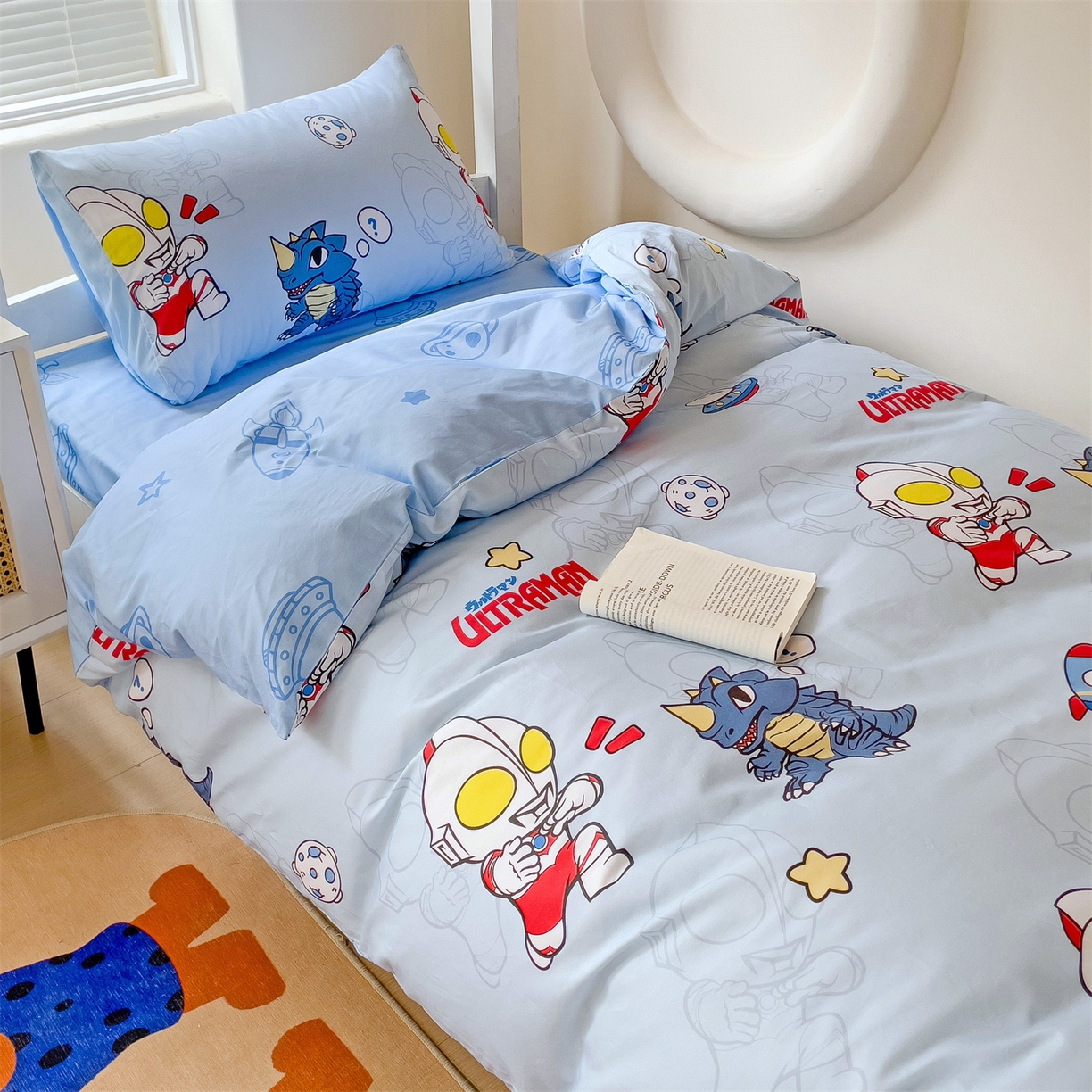 91家纺网 家纺一手货源 找家纺 名兮家居 2025-全棉纯棉13372经典奥特曼-三丽鸥学生床多件套【含防伪标】 奥特勇士