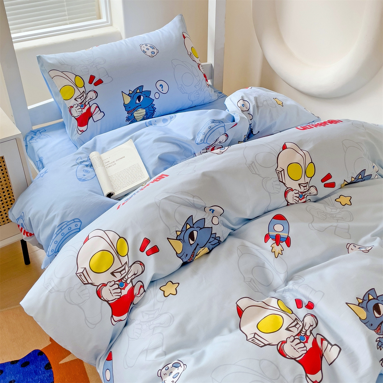 91家纺网 家纺一手货源 找家纺 名兮家居 2025-全棉纯棉13372经典奥特曼-三丽鸥学生床多件套【含防伪标】 奥特勇士