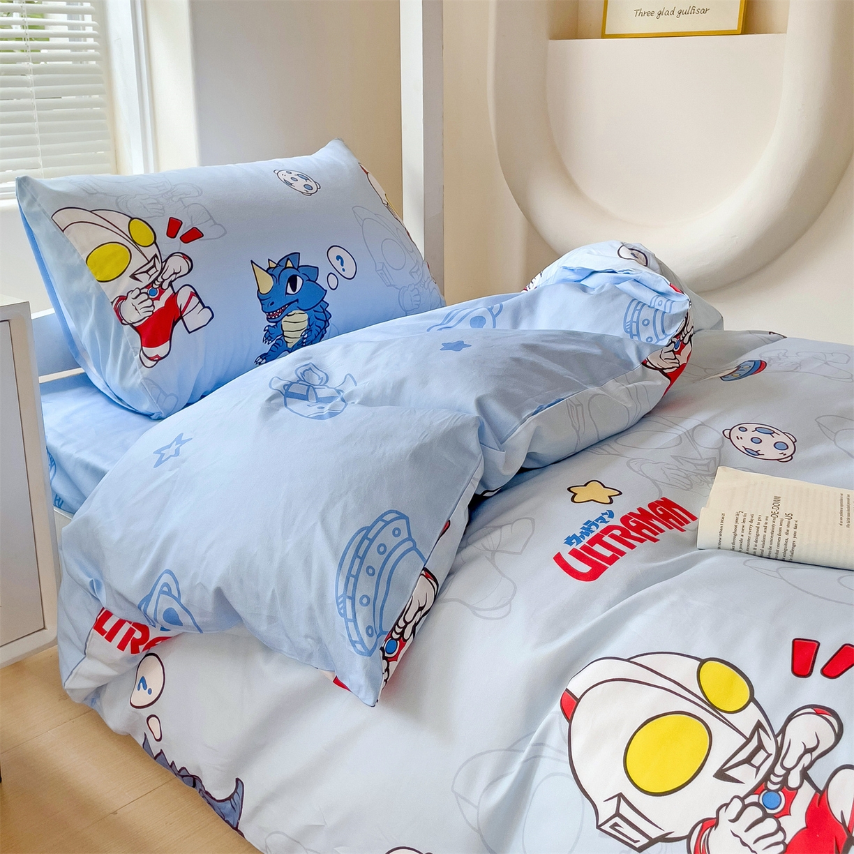 91家纺网 家纺一手货源 找家纺 名兮家居 2025-全棉纯棉13372经典奥特曼-三丽鸥学生床多件套【含防伪标】 奥特勇士