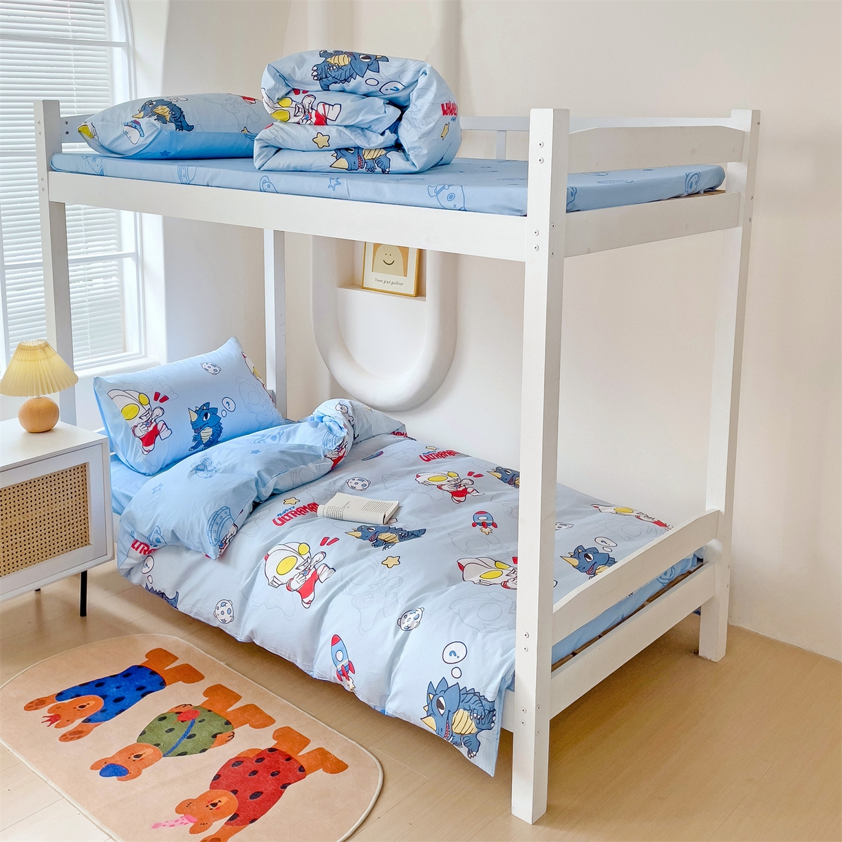 91家纺网 家纺一手货源 找家纺 名兮家居 2025-全棉纯棉13372经典奥特曼-三丽鸥学生床多件套【含防伪标】 奥特勇士