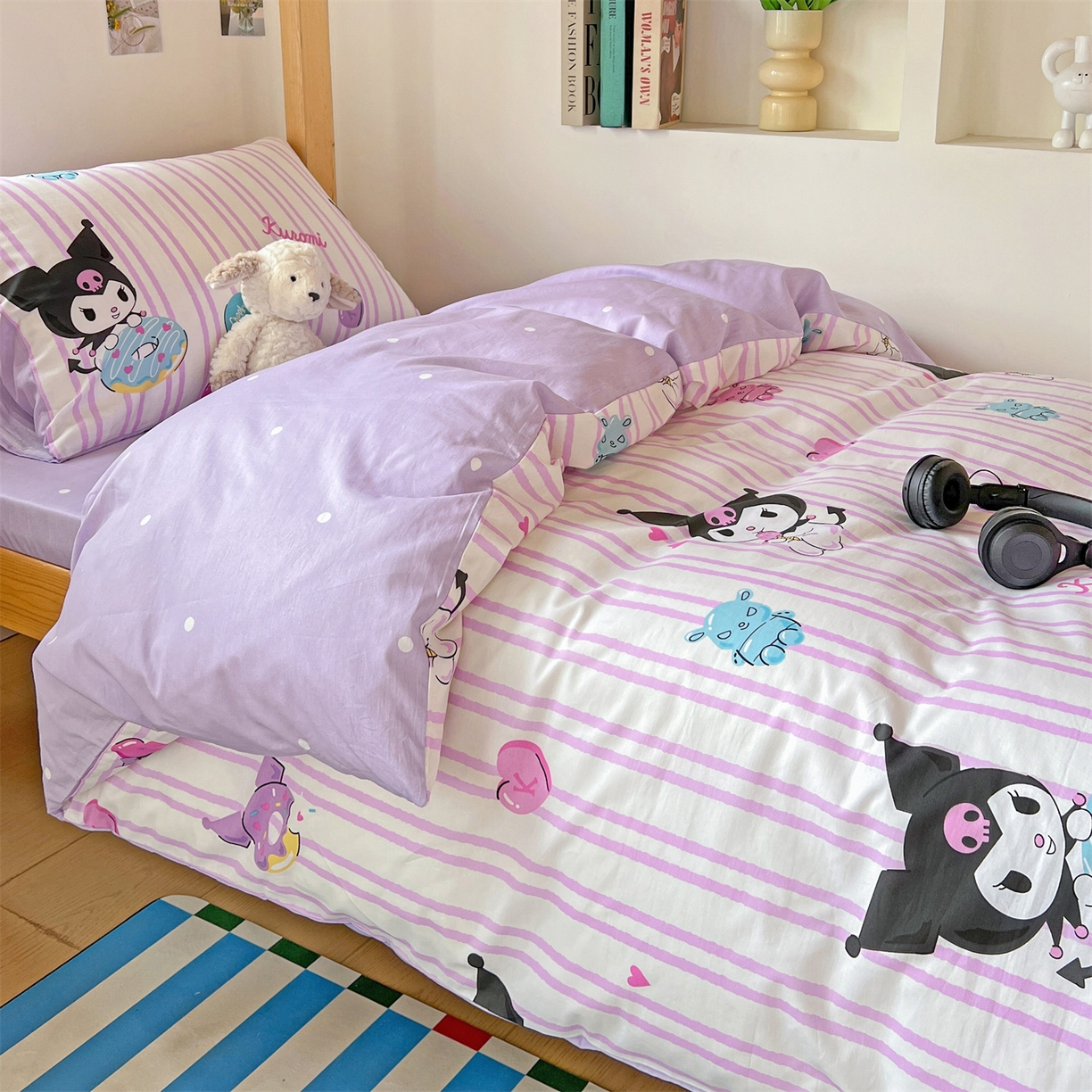 91家纺网 家纺一手货源 找家纺 名兮家居 2025-全棉纯棉13372经典奥特曼-三丽鸥学生床多件套【含防伪标】 棒棒糖