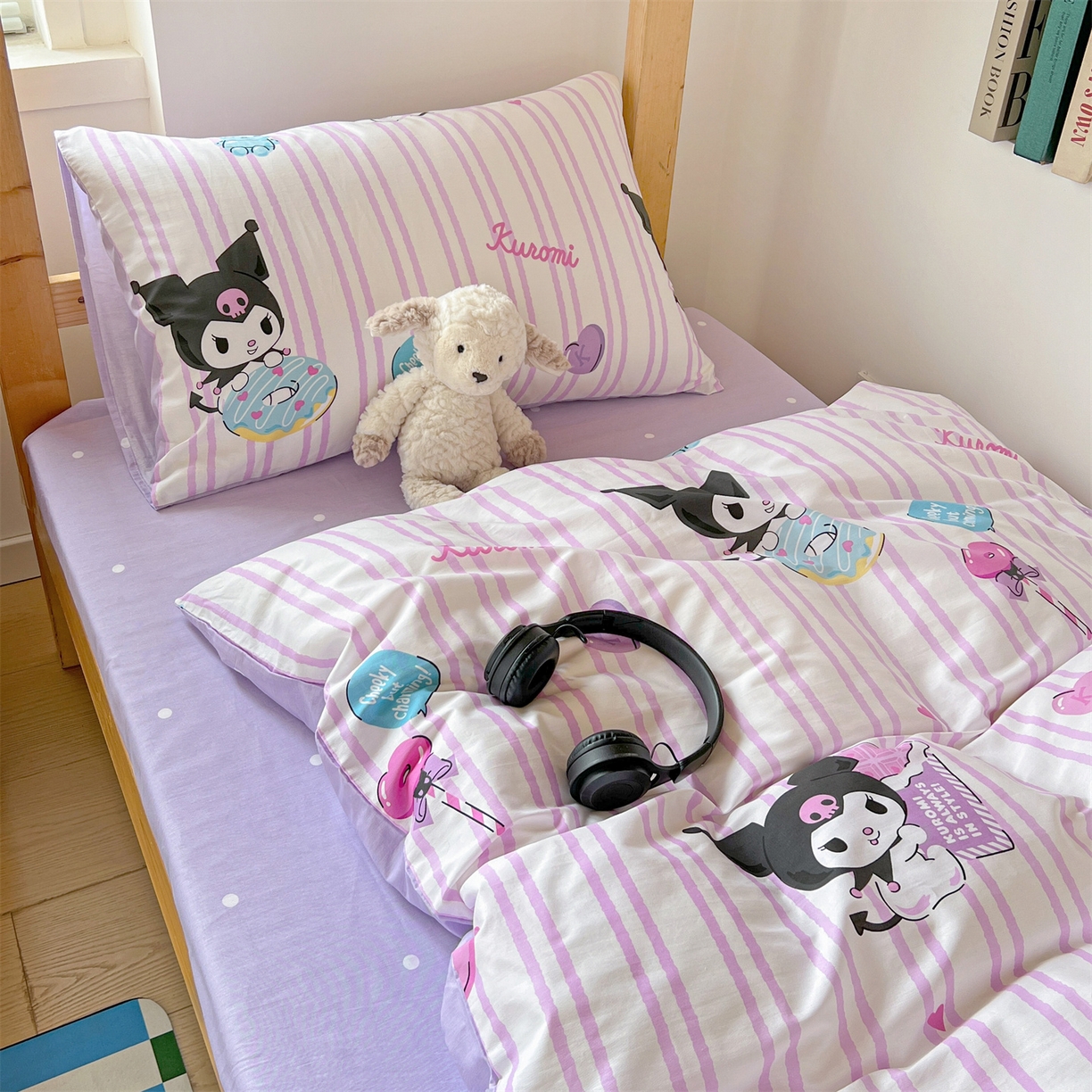 91家纺网 家纺一手货源 找家纺 名兮家居 2025-全棉纯棉13372经典奥特曼-三丽鸥学生床多件套【含防伪标】 棒棒糖