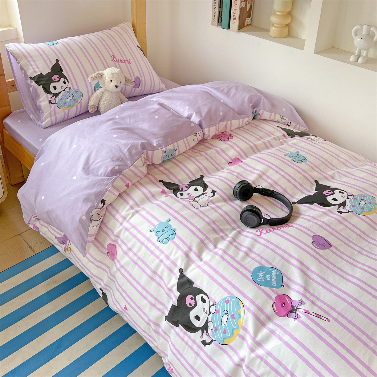 91家纺网 家纺一手货源 找家纺 名兮家居 2025-全棉纯棉13372经典奥特曼-三丽鸥学生床多件套【含防伪标】 棒棒糖