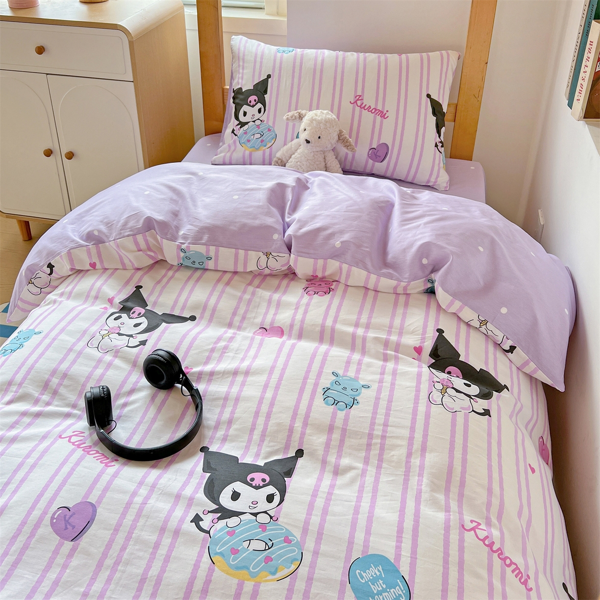 91家纺网 家纺一手货源 找家纺 名兮家居 2025-全棉纯棉13372经典奥特曼-三丽鸥学生床多件套【含防伪标】 棒棒糖