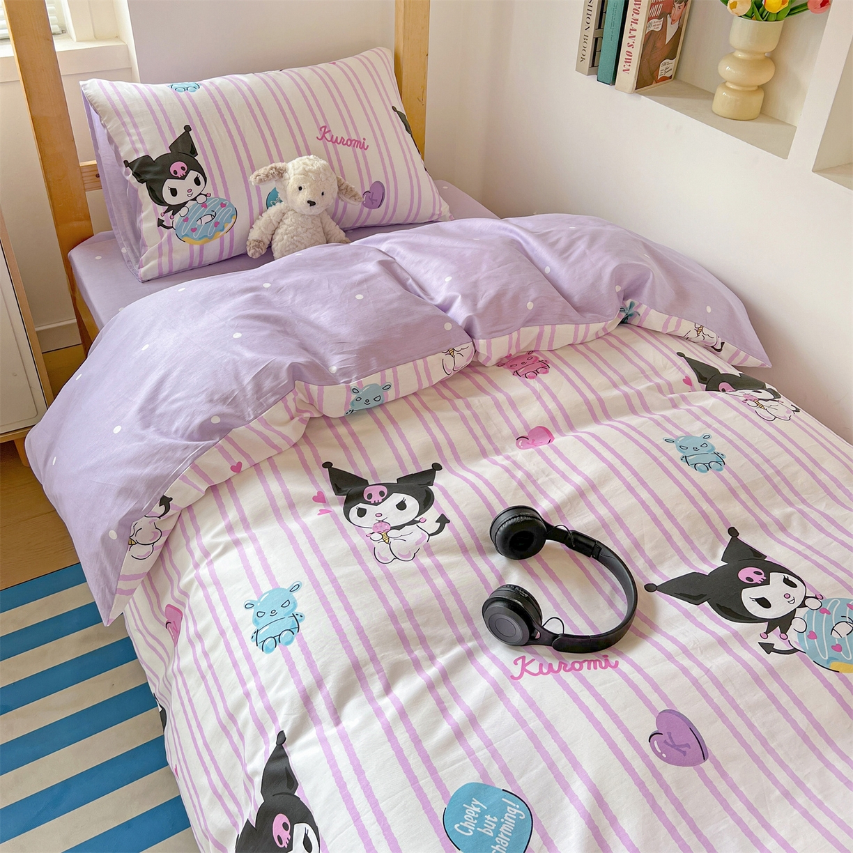 91家纺网 家纺一手货源 找家纺 名兮家居 2025-全棉纯棉13372经典奥特曼-三丽鸥学生床多件套【含防伪标】 棒棒糖