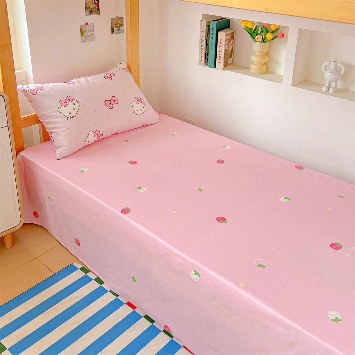 91家纺网 家纺一手货源 找家纺 名兮家居 2025-全棉纯棉13372经典奥特曼-三丽鸥学生床多件套【含防伪标】 呆萌kt