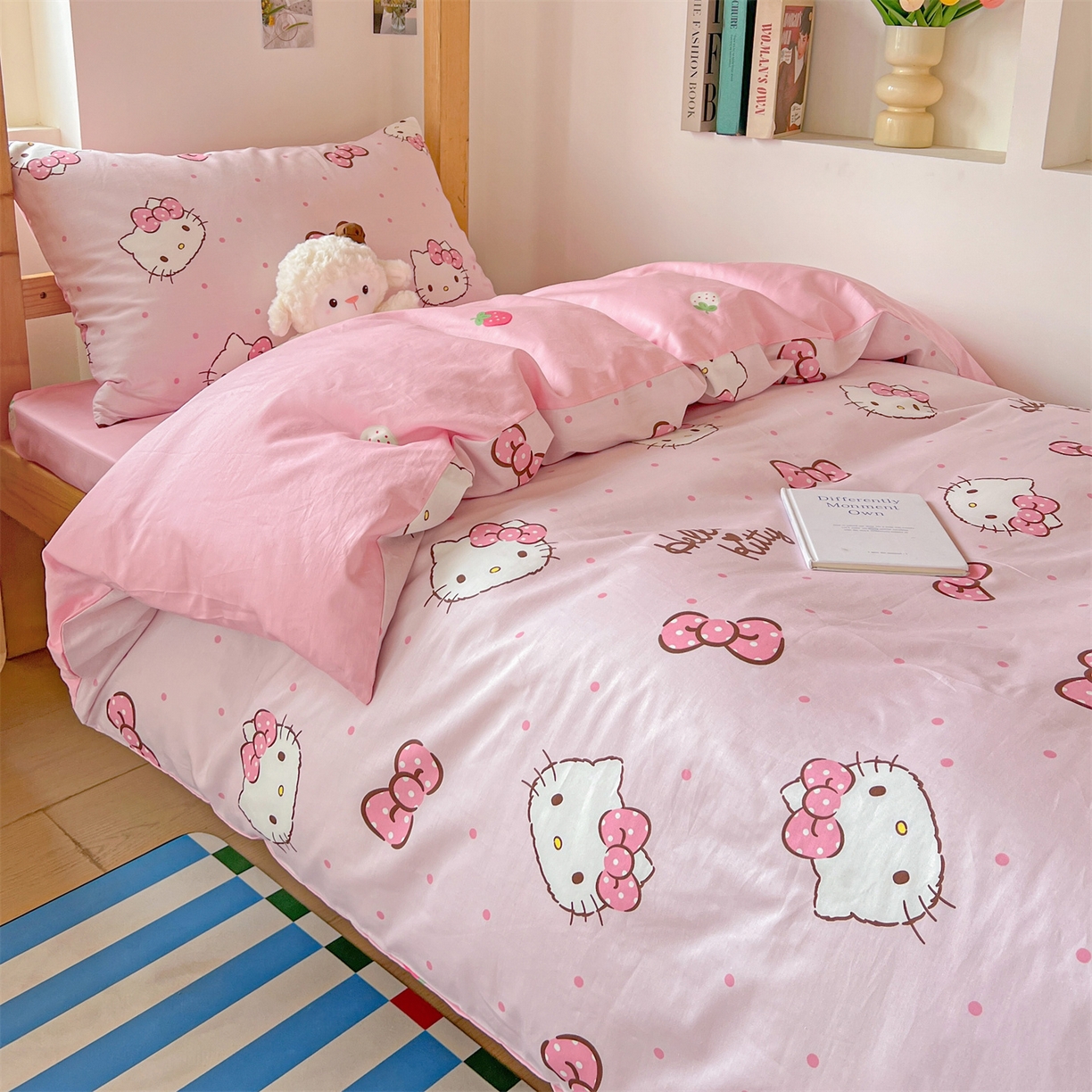 91家纺网 家纺一手货源 找家纺 名兮家居 2025-全棉纯棉13372经典奥特曼-三丽鸥学生床多件套【含防伪标】 呆萌kt