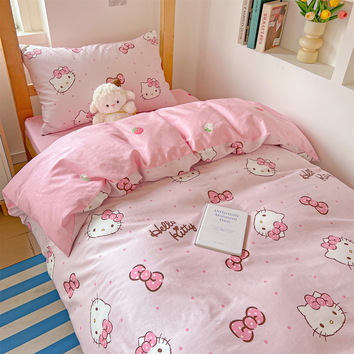 91家纺网 家纺一手货源 找家纺 名兮家居 2025-全棉纯棉13372经典奥特曼-三丽鸥学生床多件套【含防伪标】 呆萌kt