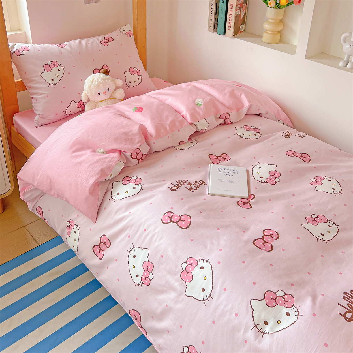 91家纺网 家纺一手货源 找家纺 名兮家居 2025-全棉纯棉13372经典奥特曼-三丽鸥学生床多件套【含防伪标】 呆萌kt