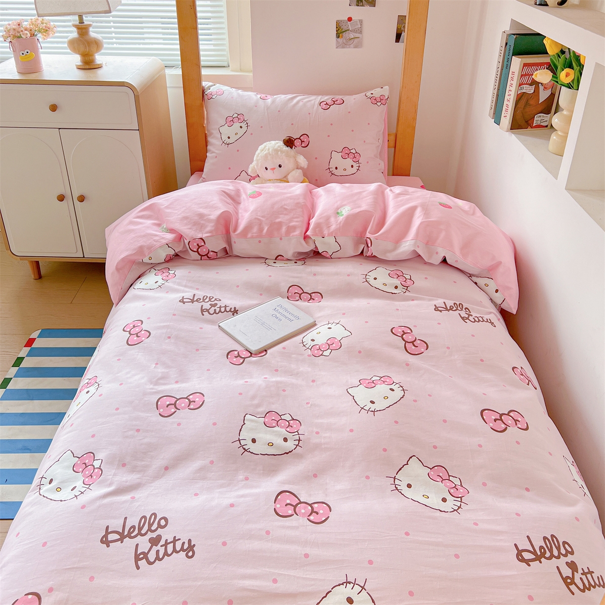 名兮家居 2025-全棉纯棉13372经典奥特曼-三丽鸥学生床多件套【含防伪标】 呆萌kt