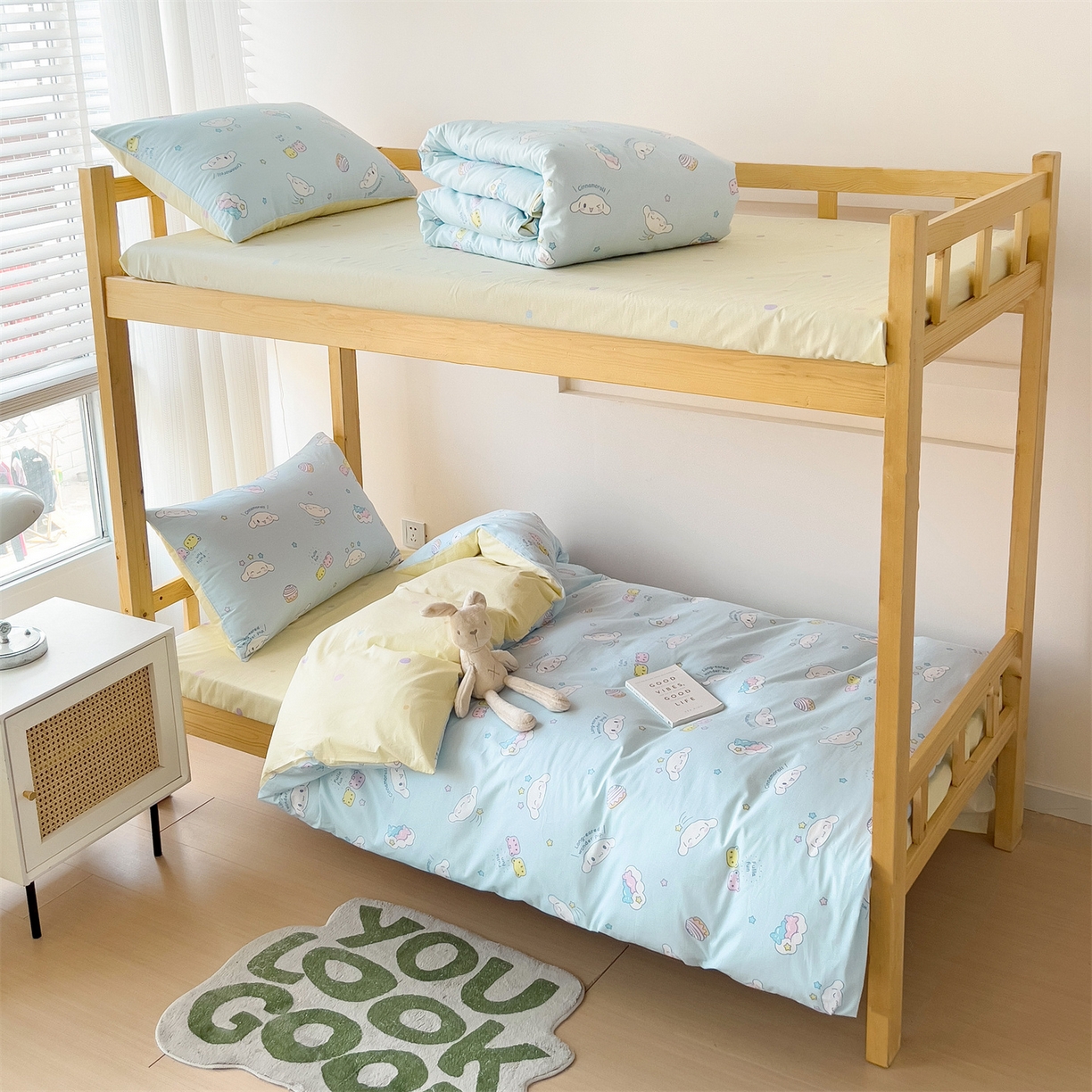 91家纺网 家纺一手货源 找家纺 名兮家居 2025-全棉纯棉13372经典奥特曼-三丽鸥学生床多件套【含防伪标】 蛋糕玉桂狗