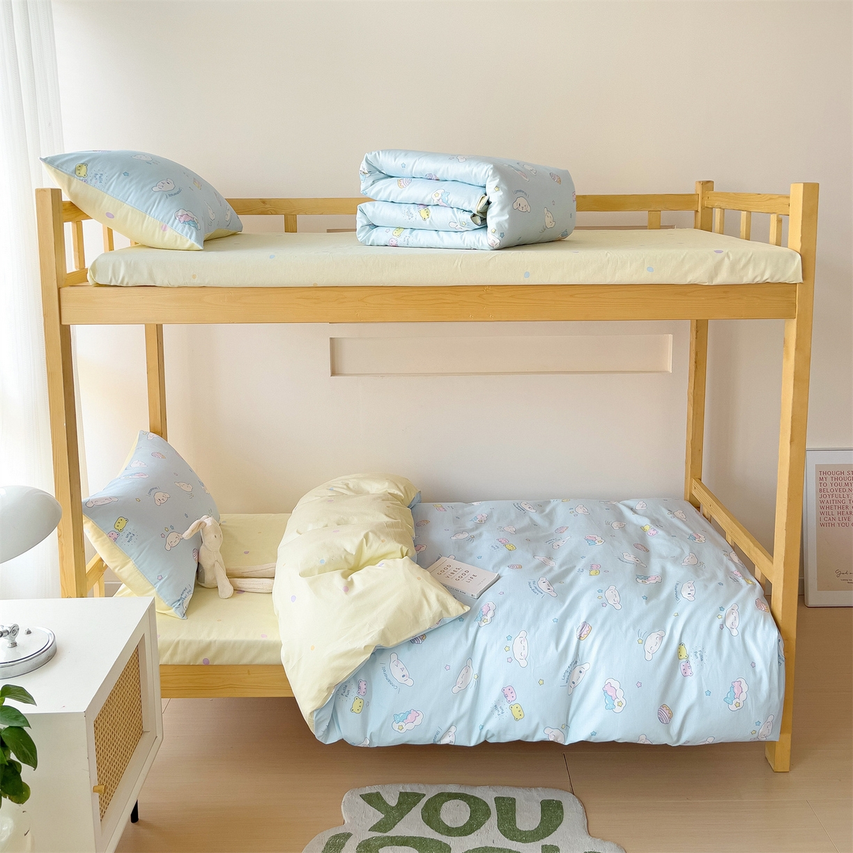 91家纺网 家纺一手货源 找家纺 名兮家居 2025-全棉纯棉13372经典奥特曼-三丽鸥学生床多件套【含防伪标】 蛋糕玉桂狗